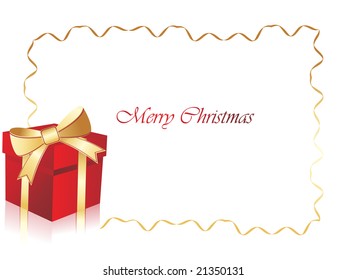 abstract christmas gift box frame, illustration