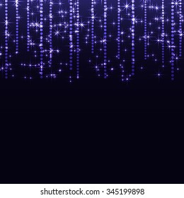 Abstract Christmas glittering background with stars. Vector illustration.