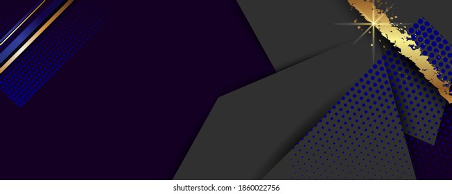 Abstract Christmas gold design background luxury dark blue and golden line template premium vector decorative elements