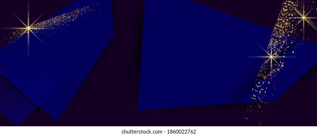 Abstract Christmas gold design background luxury dark blue and golden line template premium vector decorative elements