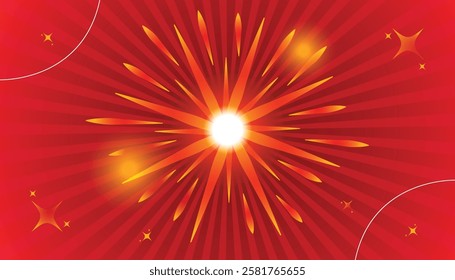 Abstract Christmas gradient red background with red bokeh flowing, holiday event festive concept