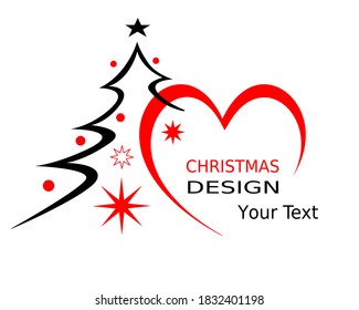Abstract christmas graphic with heart in vector quality.