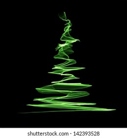 Abstract christmas green tree. Vector