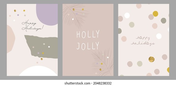 Abstract Christmas greeting card background with colorful confetti and xmas gold foil glitter decoration. Winter background for invitation, wrapping paper, greeting card, etc