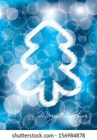 Abstract christmas greeting card with scribbled christmas tree