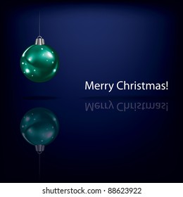 Abstract Christmas greeting with decoration on blue background