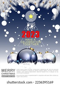 Abstract of Christmas Happy New Year Grand Sale. Vector and Illustration, EPS 10.