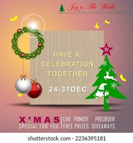 Abstract of Christmas Happy New Year Grand Sale. Vector and Illustration, EPS 10.