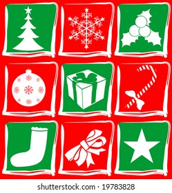 Abstract christmas icons vector illustration