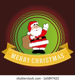 abstract christmas label on a white background