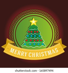 abstract christmas label on a white background