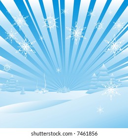 Abstract Christmas landscape. Vector illustration