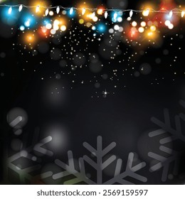 Abstract Christmas Lights Background Vector