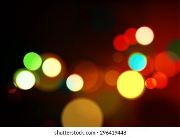 Abstract Christmas Lights Background, Vector Illustration