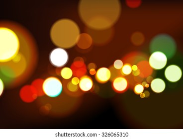Abstract Christmas Lights Background, Vector Illustration