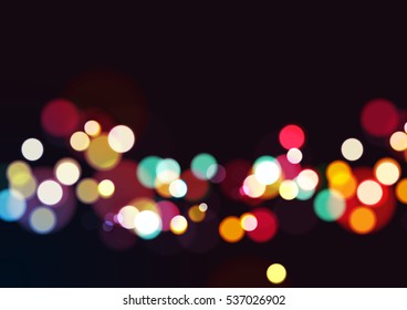 Abstract Christmas Lights Background, Vector Illustration