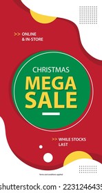 Abstract christmas mega sale social media design poster