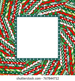 Abstract Christmas mosaic background with frame