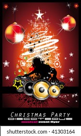 Abstract Christmas Music Party Background