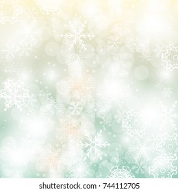 Abstract Christmas and New Year Background with Snowflakes. Vector Illustration. Eps10