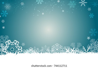 Abstract Christmas and New Year Background with Snowflakes. Vector Illustration. Eps10.