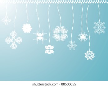 abstract christmas and new year background with white snowflakes and place for text