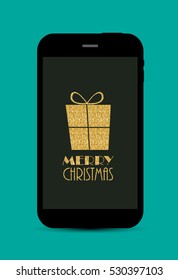 Abstract Christmas and New Year Mobile Phone Background. Vector Illustration EPS10