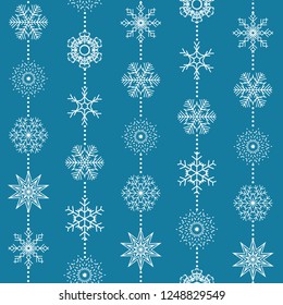 Abstract Christmas and New Year Seamless snowflakes background.  Vector illustration EPS10
