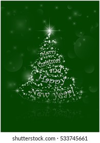 Abstract Christmas and New Year Tree card