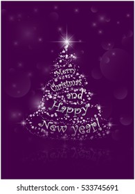 Abstract Christmas and New Year Tree card