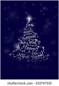 Abstract Christmas and New Year Tree card