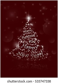 Abstract Christmas and New Year Tree card