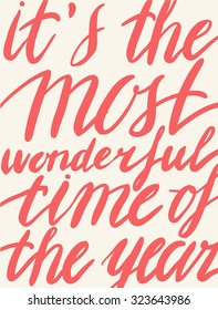abstract Christmas and New Year vector card with hand lettering