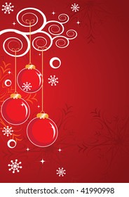 Abstract Christmas and New Year's background with snowflakes, stars, decorations and space for text. Vector illustration.