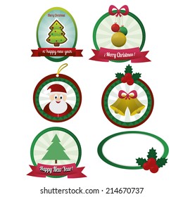 abstract christmas objects on a white background