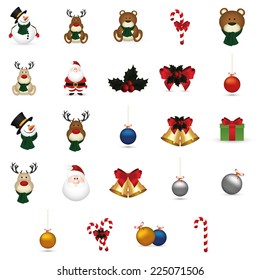 abstract christmas objects on a white background