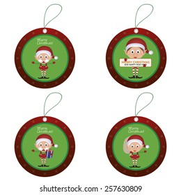 abstract christmas objects on a white background