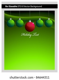 Abstract Christmas Ornament Vector Background Template with plenty of text space.