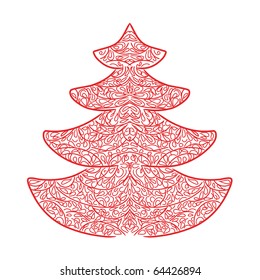 Abstract Christmas red spruce