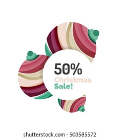 Abstract Christmas sale banner design with blank space. Vector illustration