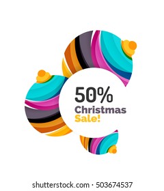 Abstract Christmas sale banner design with blank space. Vector illustration