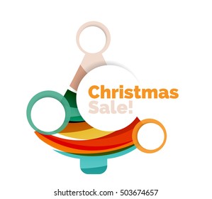 Abstract Christmas sale banner design with blank space. Vector illustration
