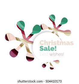 Abstract Christmas sale banner design with blank space. Vector illustration