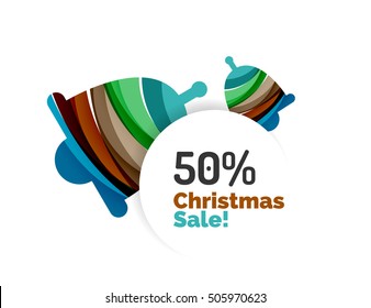 Abstract Christmas sale banner design with blank space. Vector illustration
