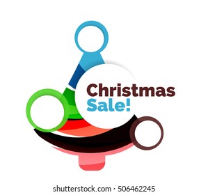 Abstract Christmas sale banner design with blank space. Vector illustration