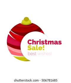 Abstract Christmas sale banner design with blank space. Vector illustration