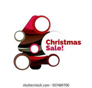 Abstract Christmas sale banner design with blank space. Vector illustration
