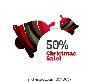 Abstract Christmas sale banner design with blank space. Vector illustration