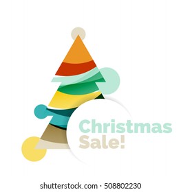 Abstract Christmas sale banner design with blank space. Vector illustration