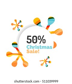 Abstract Christmas sale banner design with blank space. Vector illustration